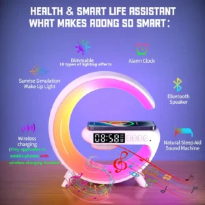 Multifunction Bluetooth Speaker LED Clock Lamp